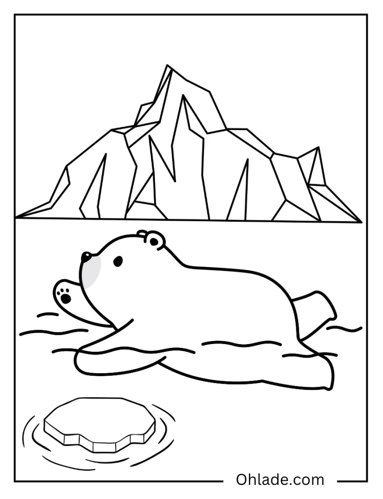 Iceburg Polar Bear Coloring Page - ohlade